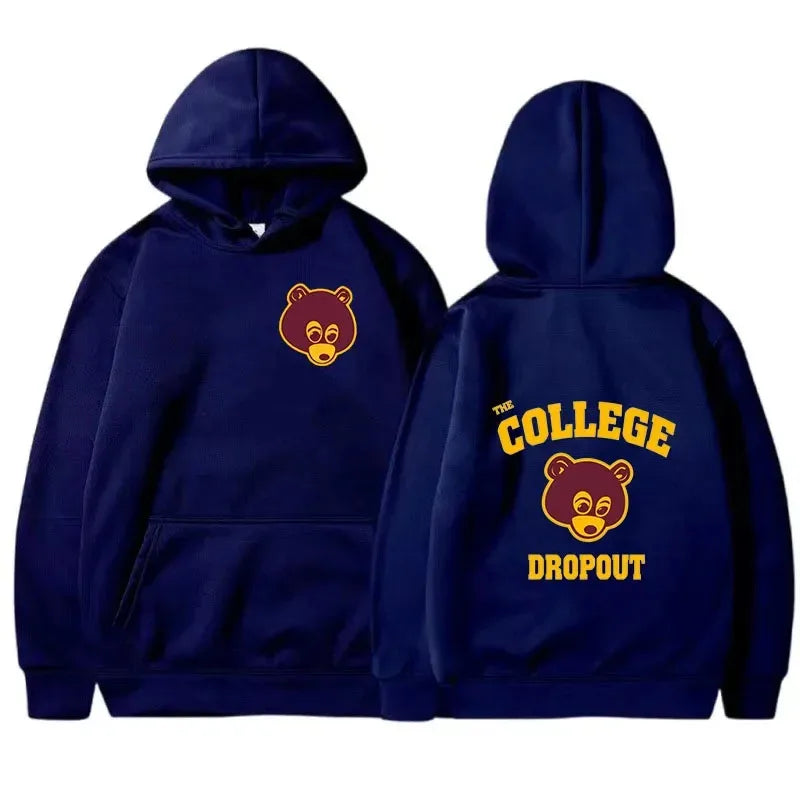 The Most Famous Kanye West College Dropout Pattern Hoodie Men's And Women's Hip-Hop Rap Retro Sportswear Men's Casual Hoodie