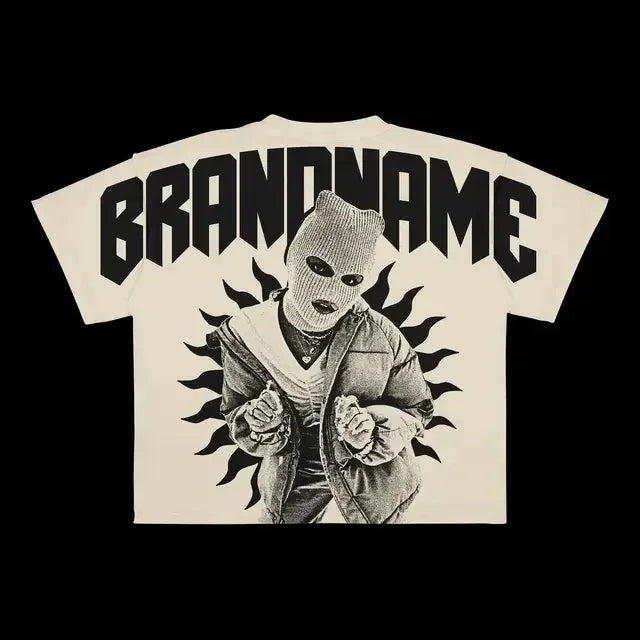 Streetwear T Shirt Clothes Hip Hop Rock Street Character Graphic Print Oversized T-Shirt Mens New Punk Short Sleeve Tops