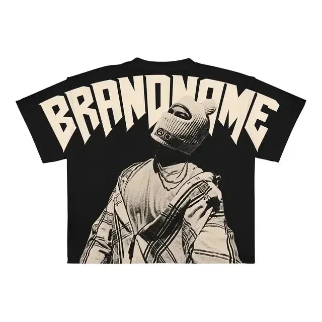 Streetwear T Shirt Clothes Hip Hop Rock Street Character Graphic Print Oversized T-Shirt Mens New Punk Short Sleeve Tops