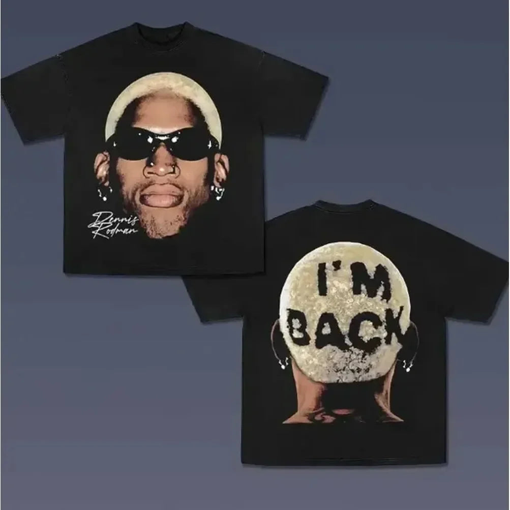 I'M Back Vintage Tee, Dennis Rodman 2-Sided T-Shirt, Unisex Basketball Shirt, Hip Hop Graphic Tees, Menswear Womenswear Streetwear