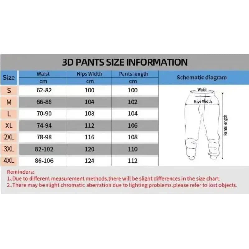 Retro Y2K 3D Printed Capri Flared Sweatpants for Men Baggy Elastic Waist Casual Hip Hop Joggers Women's Fashion Pants