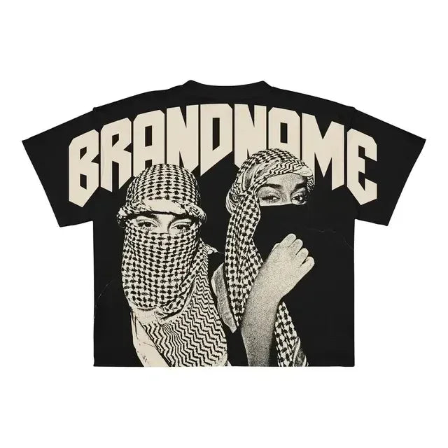 Streetwear T Shirt Clothes Hip Hop Rock Street Character Graphic Print Oversized T-Shirt Mens New Punk Short Sleeve Tops