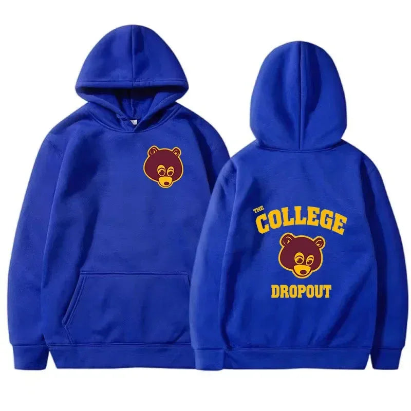 The Most Famous Kanye West College Dropout Pattern Hoodie Men's And Women's Hip-Hop Rap Retro Sportswear Men's Casual Hoodie