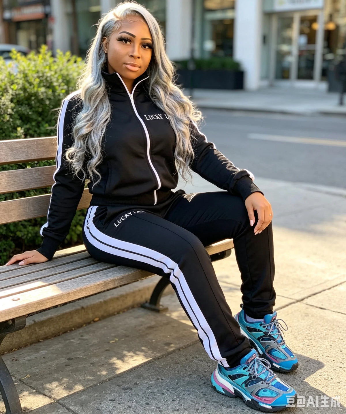European And American Women's Fashion 2026 Letter Embroidered Zipper Sports Two-Piece Set