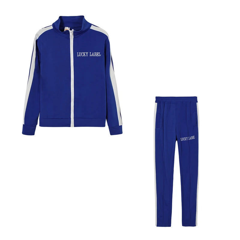 European And American Women's Fashion 2026 Letter Embroidered Zipper Sports Two-Piece Set