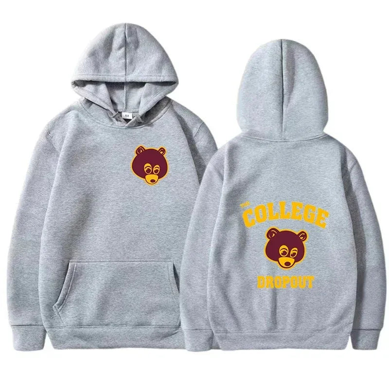 The Most Famous Kanye West College Dropout Pattern Hoodie Men's And Women's Hip-Hop Rap Retro Sportswear Men's Casual Hoodie