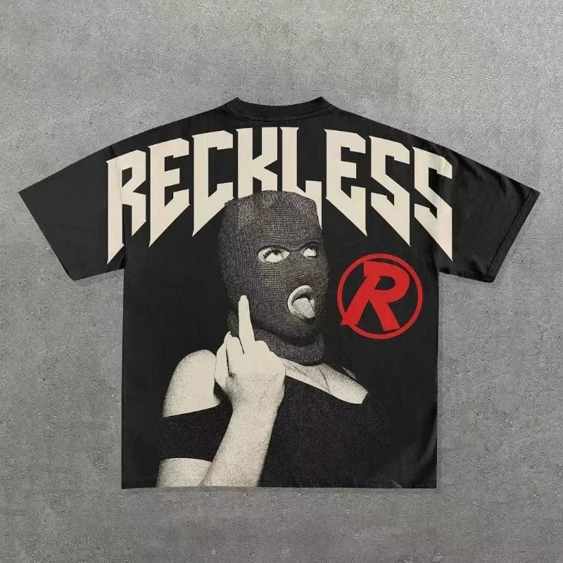 Streetwear T Shirt Clothes Hip Hop Rock Street Character Graphic Print Oversized T-Shirt Mens New Punk Short Sleeve Tops