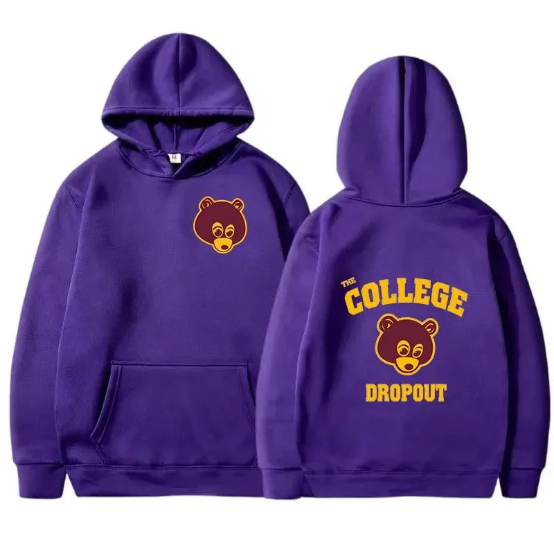 The Most Famous Kanye West College Dropout Pattern Hoodie Men's And Women's Hip-Hop Rap Retro Sportswear Men's Casual Hoodie