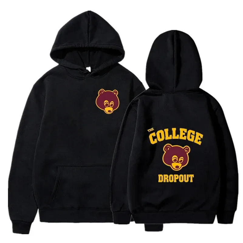 The Most Famous Kanye West College Dropout Pattern Hoodie Men's And Women's Hip-Hop Rap Retro Sportswear Men's Casual Hoodie