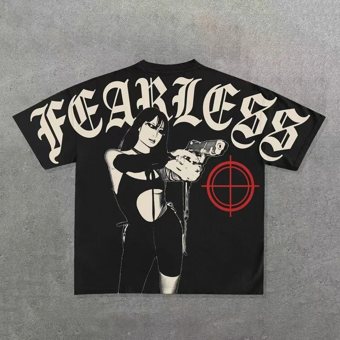 Streetwear T Shirt Clothes Hip Hop Rock Street Character Graphic Print Oversized T-Shirt Mens New Punk Short Sleeve Tops
