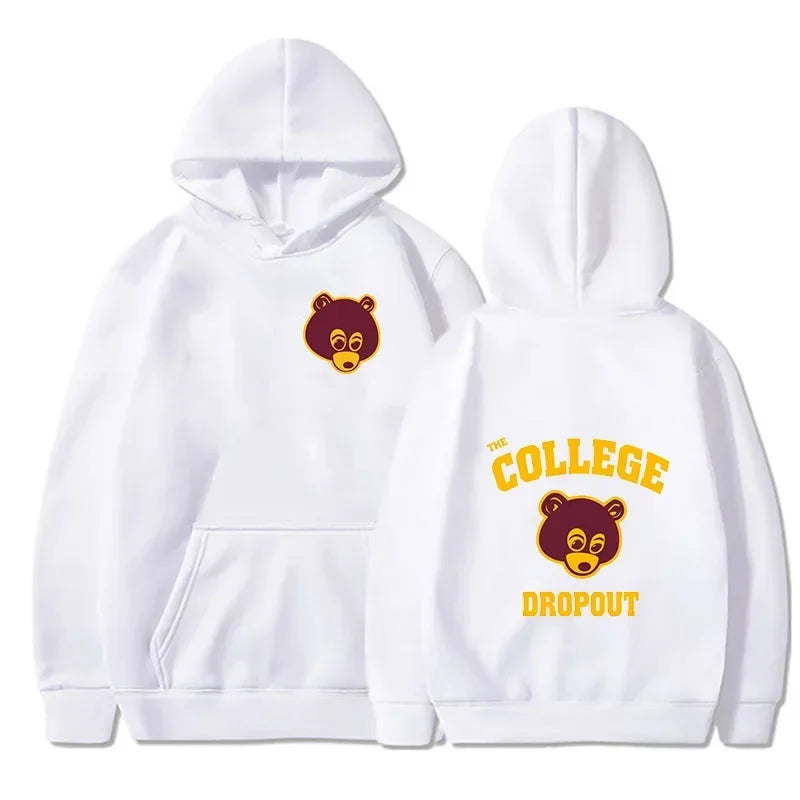 The Most Famous Kanye West College Dropout Pattern Hoodie Men's And Women's Hip-Hop Rap Retro Sportswear Men's Casual Hoodie