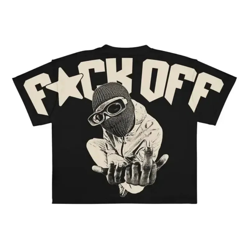 Streetwear T Shirt Clothes Hip Hop Rock Street Character Graphic Print Oversized T-Shirt Mens New Punk Short Sleeve Tops
