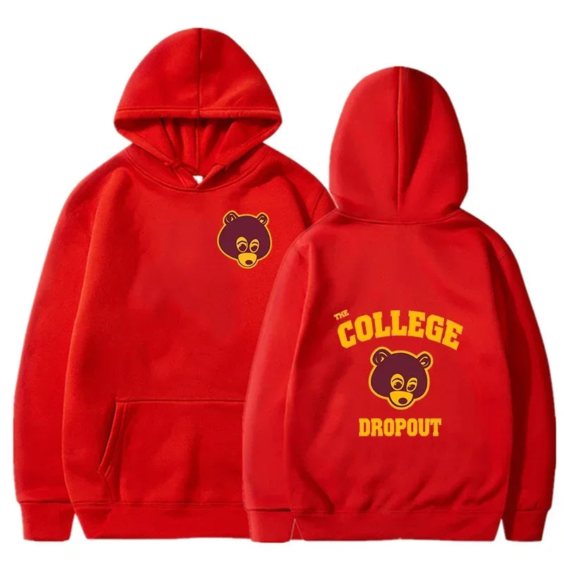 The Most Famous Kanye West College Dropout Pattern Hoodie Men's And Women's Hip-Hop Rap Retro Sportswear Men's Casual Hoodie