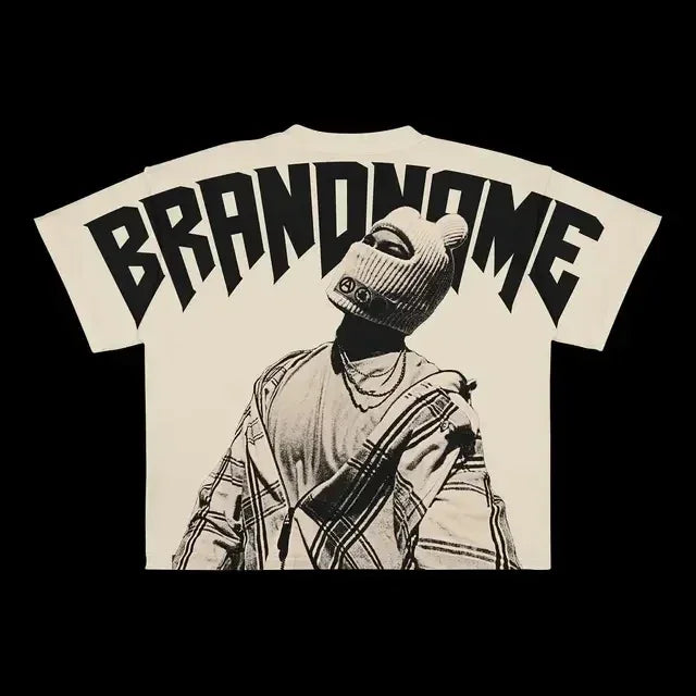 Streetwear T Shirt Clothes Hip Hop Rock Street Character Graphic Print Oversized T-Shirt Mens New Punk Short Sleeve Tops