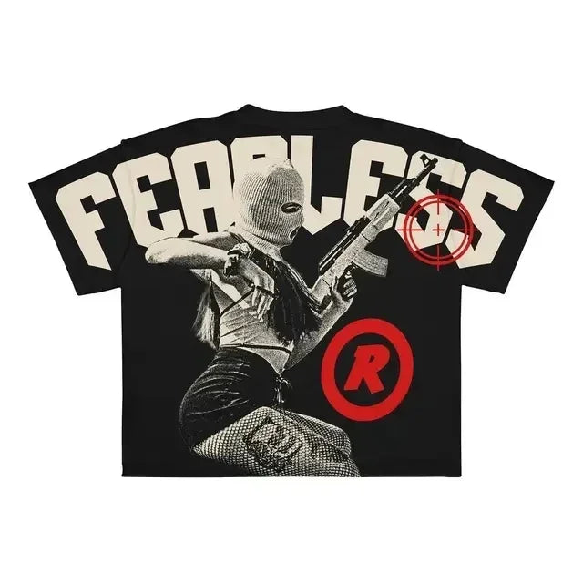 Streetwear T Shirt Clothes Hip Hop Rock Street Character Graphic Print Oversized T-Shirt Mens New Punk Short Sleeve Tops