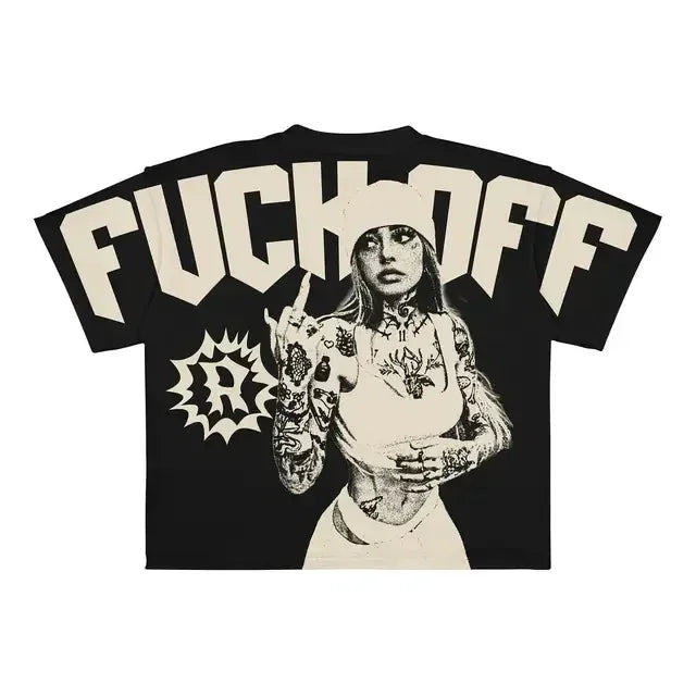 Streetwear T Shirt Clothes Hip Hop Rock Street Character Graphic Print Oversized T-Shirt Mens New Punk Short Sleeve Tops