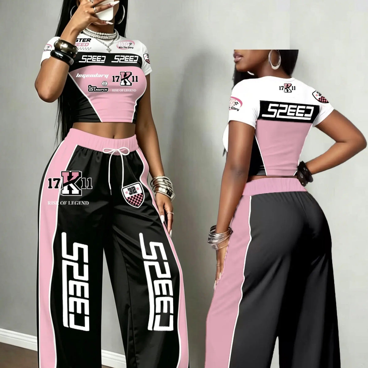 2026 Hot Girl Hip-hop Sports Street Printed Casual Wide-leg Pants Womens Kids Fashion Letter Long Pants