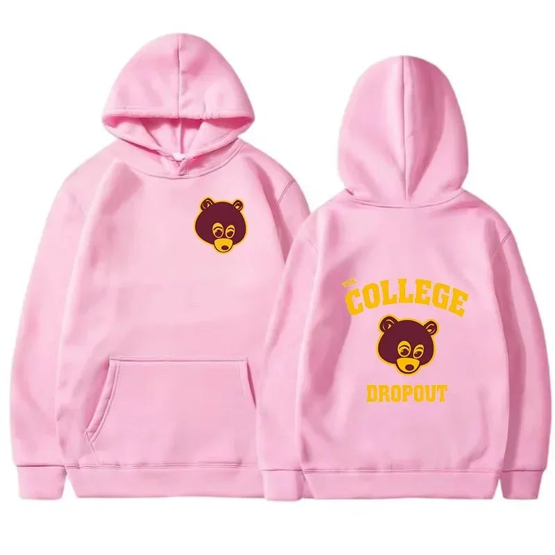The Most Famous Kanye West College Dropout Pattern Hoodie Men's And Women's Hip-Hop Rap Retro Sportswear Men's Casual Hoodie