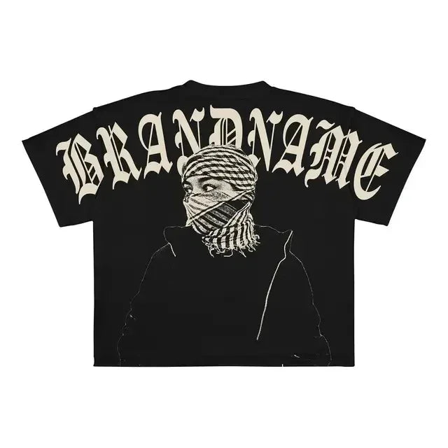 Streetwear T Shirt Clothes Hip Hop Rock Street Character Graphic Print Oversized T-Shirt Mens New Punk Short Sleeve Tops
