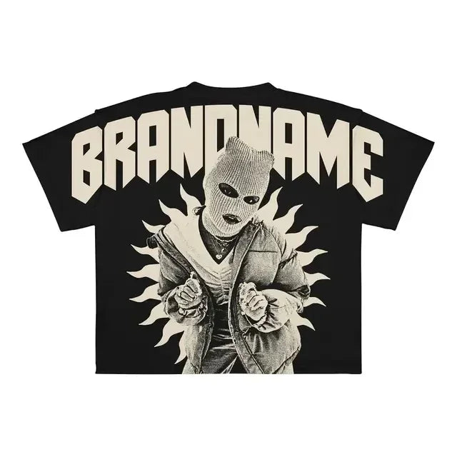 Streetwear T Shirt Clothes Hip Hop Rock Street Character Graphic Print Oversized T-Shirt Mens New Punk Short Sleeve Tops