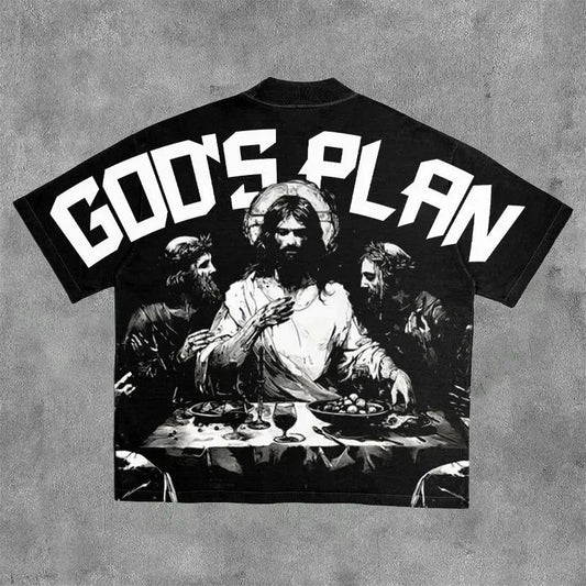 Streetwear T Shirt Clothes Hip Hop Rock Street Character Graphic Print Oversized T-Shirt Mens New Punk Short Sleeve Tops