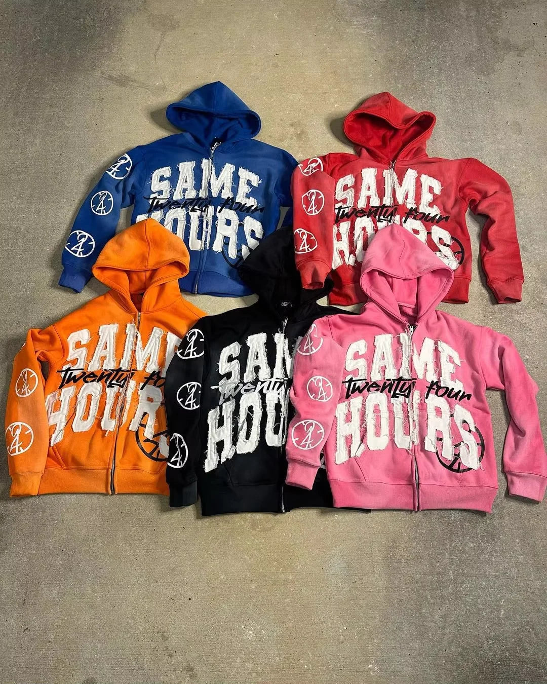 Letter Sticker Printed Street Hip-Hop Style Heavyweight Hooded Sweatshirt Cardigan Design High Street Jacket